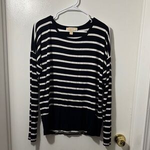 Michael Kors Black and White Striped Top
